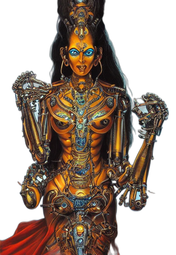 robot, jewelry, concept art, cyberpunk transparent PNG cut-out