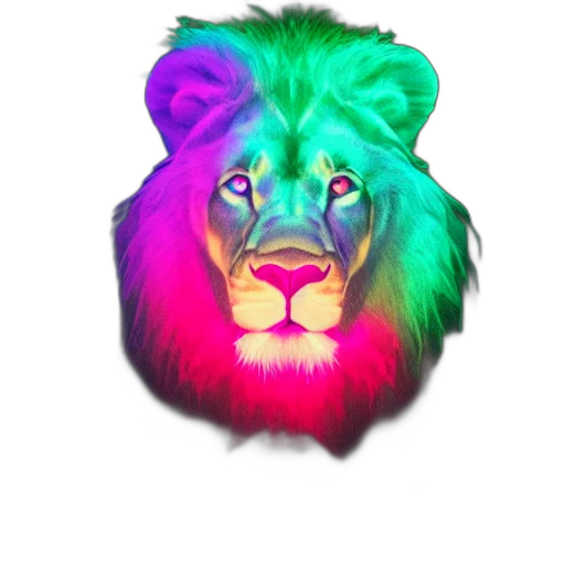 animal, crown, watercolor, vaporwave transparent PNG cut-out