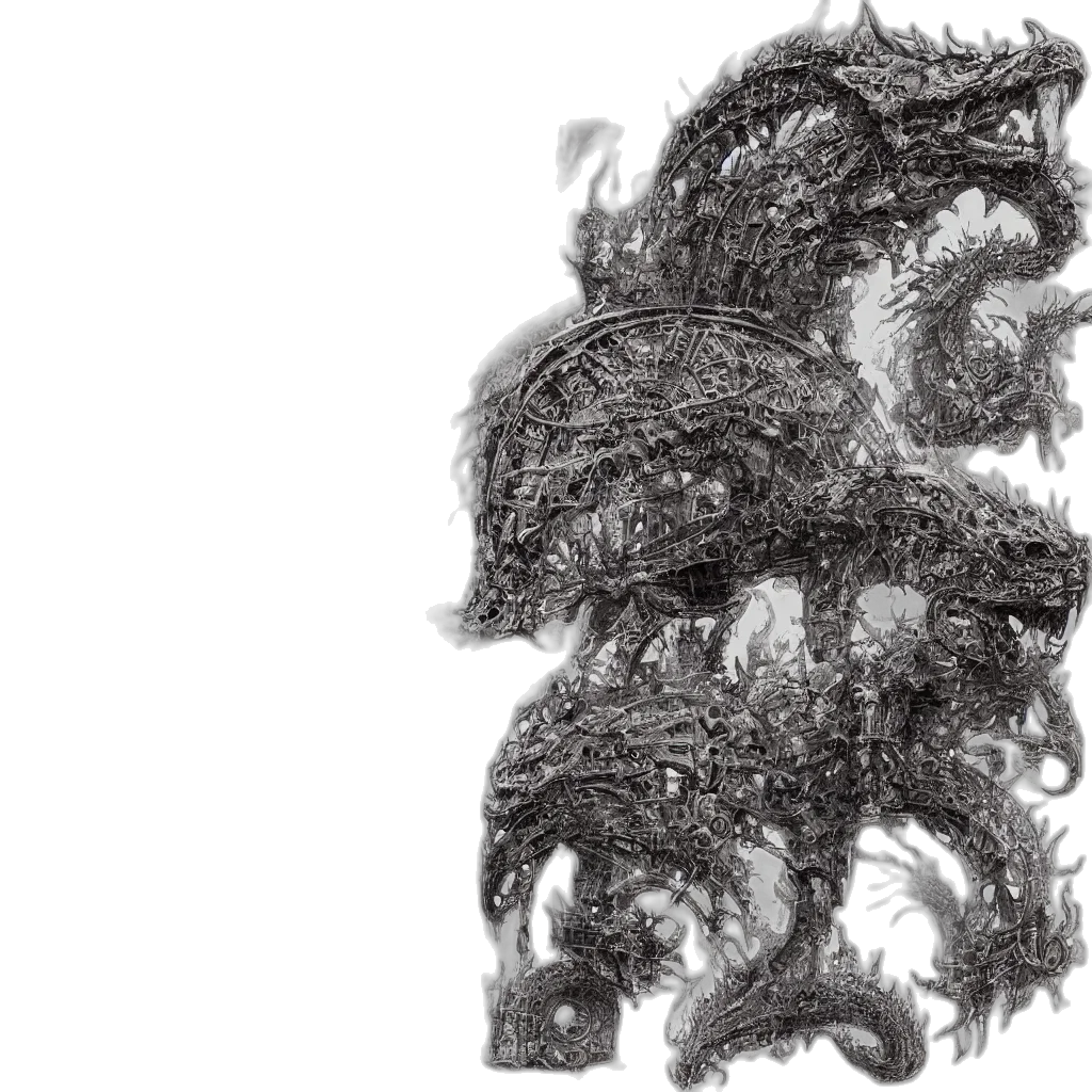 dragon, creature, mask, hair transparent PNG cut-out