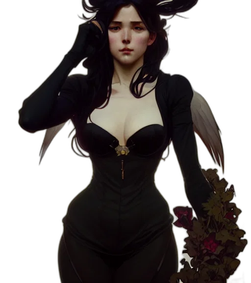 dress, crown, staff, fantasy art, concept art, pixel art, photorealistic, dark transparent PNG cut-out