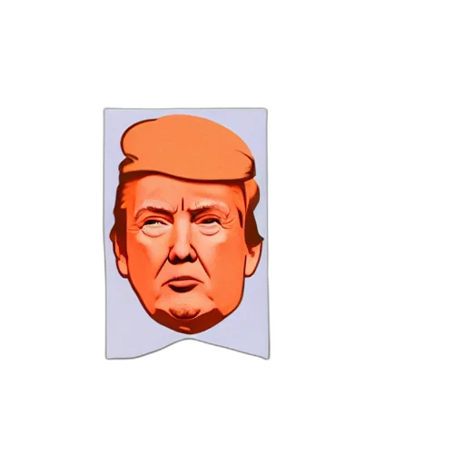 hat, face, mask, pixel art, cartoon, 3d render, vaporwave, donald transparent PNG cut-out