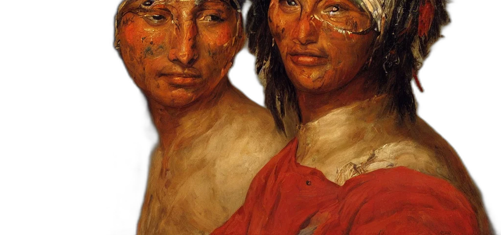 face, mask, jewelry, oil painting, photorealistic, fire, forest, red transparent PNG cut-out