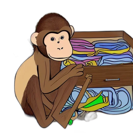 jacket, concept art, awkward, monkey transparent PNG cut-out