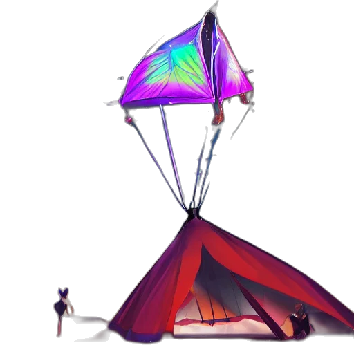 umbrella, creature, staff, weapon, concept art, fantasy art, 3d render, pixel art transparent PNG cut-out