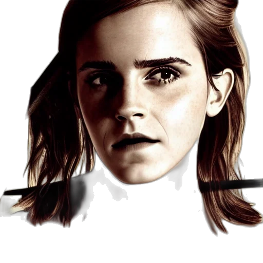 face, hair, photorealistic, concept art, comic book art, cartoon, emma, watson transparent PNG cut-out