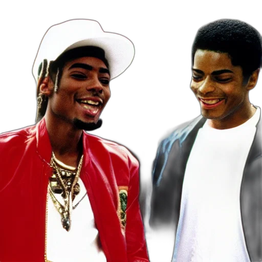 jacket, photorealistic, michael, jackson, smiling, tupac transparent PNG cut-out