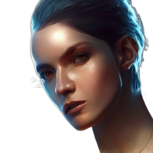 face, jewelry, staff, crown, concept art, fantasy art, photorealistic, cyberpunk transparent PNG cut-out