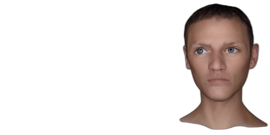 face, mask, robot, hair, photorealistic, 3d render, concept art transparent PNG cut-out