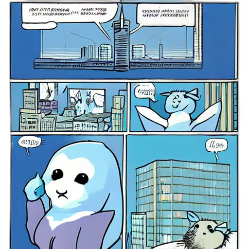 robot, comic book art, concept art, vaporwave, cartoon, blue, baby, harp transparent PNG cut-out