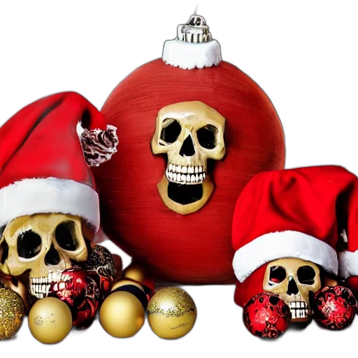 gigantic, christmas, three, skulls transparent PNG cut-out