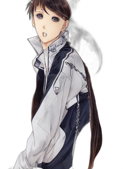 jacket, staff, anime, concept art transparent PNG cut-out
