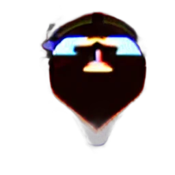 mask, face, robot, staff, 3d render, pixel art, vaporwave, concept art transparent PNG cut-out