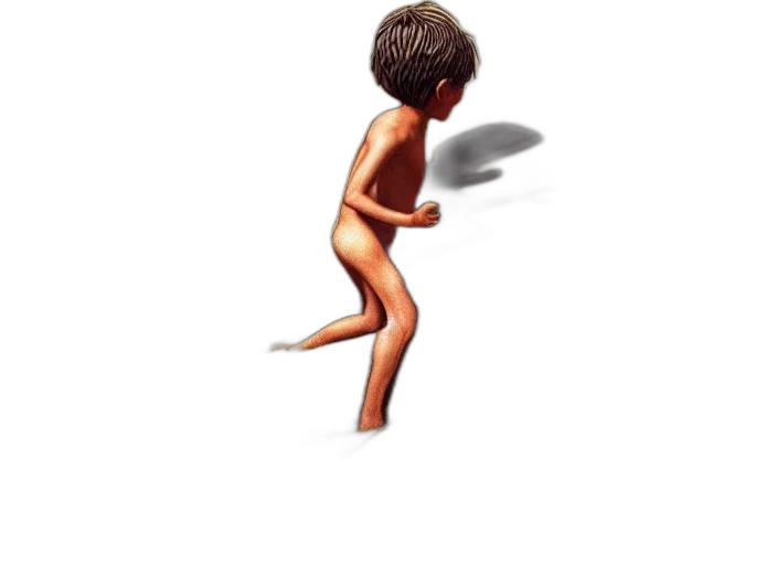 creature, hair, animal, 3d render, pixel art, concept art, little, man transparent PNG cut-out