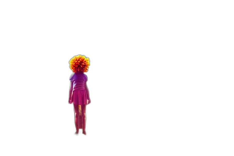 flower, hair, crown, dress, 3d render, concept art, pixel art, vaporwave transparent PNG cut-out