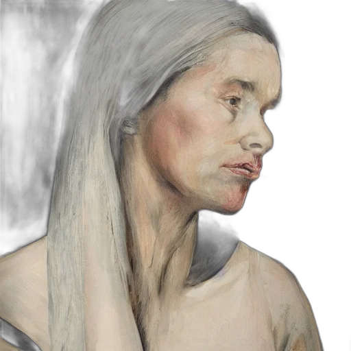 face, photorealistic, fantasy art, oil painting, concept art, portrait, woman, lisa transparent PNG cut-out