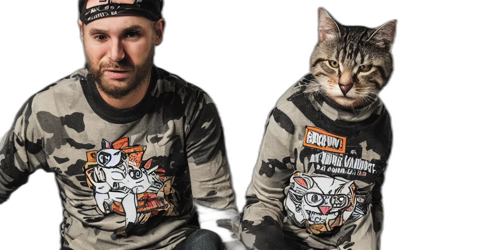 jacket, bandshirt, says, word, grw, worn, cat transparent PNG cut-out