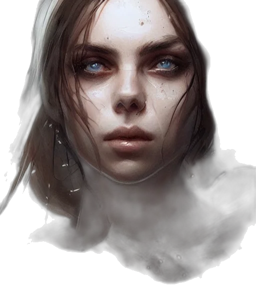 face, mask, creature, fantasy art, concept art, photorealistic, oil painting, fog transparent PNG cut-out