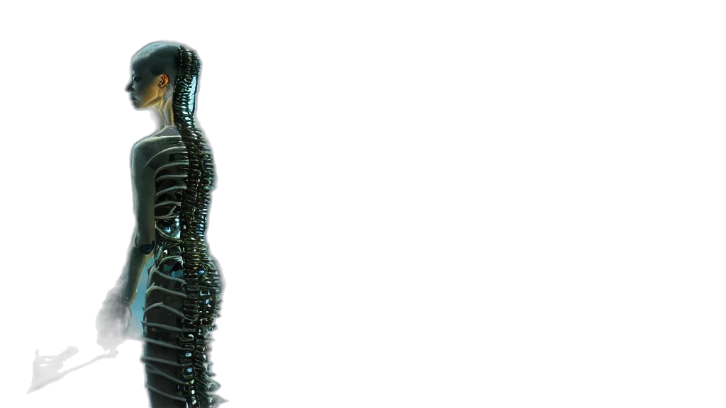 dress, robot, creature, hair transparent PNG cut-out