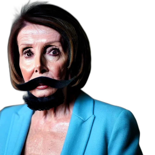 mask, face, creature, nancy, pelosi, full, beard, mustache transparent PNG cut-out