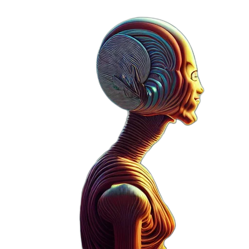 robot, creature, face, hair transparent PNG cut-out