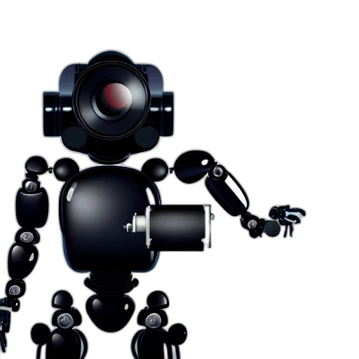 robot, staff, weapon, 3d render, concept art, cartoon, armed, anthropomorphic transparent PNG cut-out