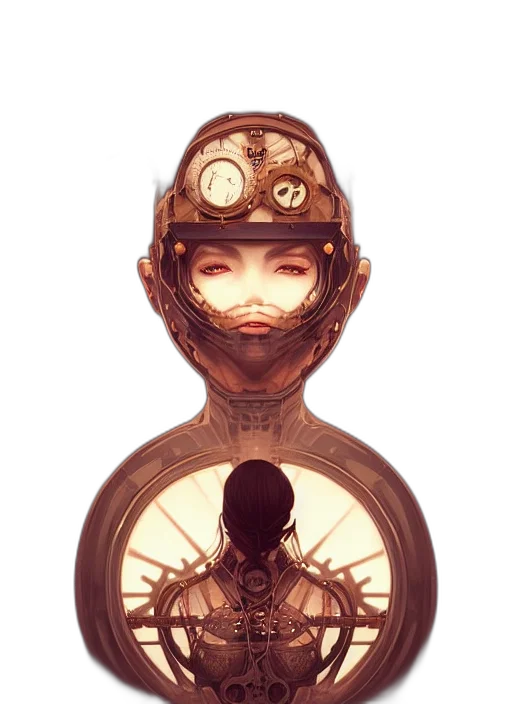 mask, face, bottle, robot, concept art, fantasy art, cyberpunk, comic book art transparent PNG cut-out