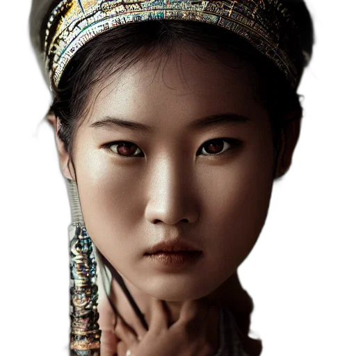 face, jewelry, crown, staff transparent PNG cut-out