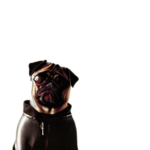 animal, jacket, creature, staff, 3d render, photorealistic, concept art, dark transparent PNG cut-out