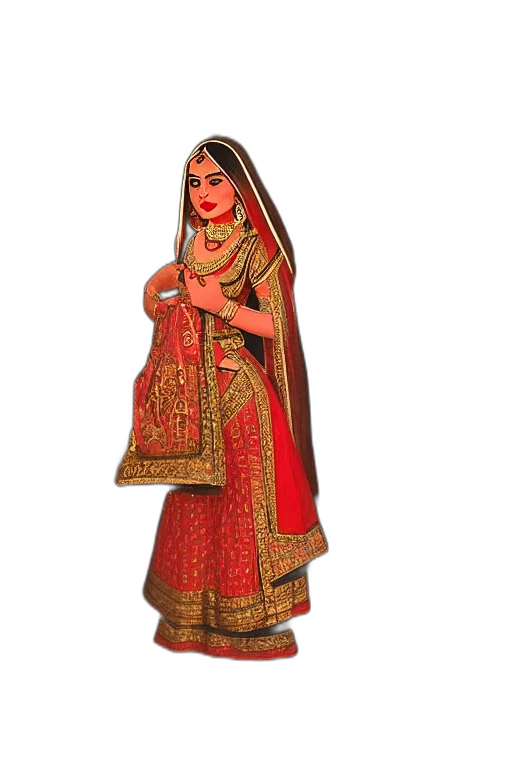 jewelry, dress, 3d render, oil painting, pencil sketch, photorealistic, red, mughal transparent PNG cut-out