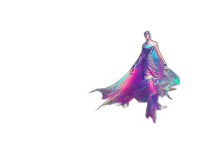 dress, creature, umbrella, dragon, concept art, vaporwave, pixel art, 3d render transparent PNG cut-out