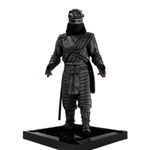 concept art, 3d render, octane, rendering, marble, chrome, statue, ninja transparent PNG cut-out