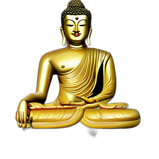 jewelry, staff, 3d render, photorealistic, concept art, pixel art, golden, buddha transparent PNG cut-out