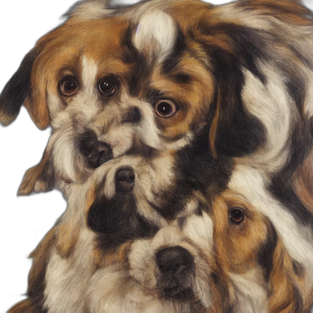 animal, face, oil painting, photorealistic transparent PNG cut-out