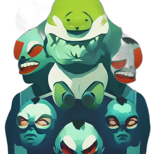 mask, face, staff, creature, concept art, comic book art, pixel art, 3d render transparent PNG cut-out