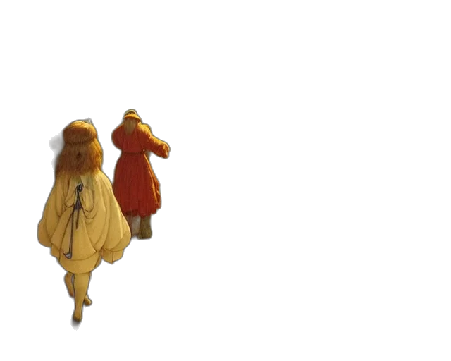 dress, staff, hair, 3d render transparent PNG cut-out
