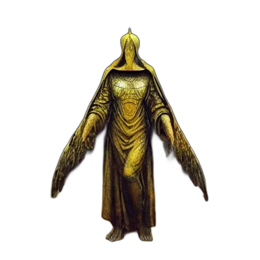 staff, dress, mask, creature, concept art, fantasy art, 3d render, pixel art transparent PNG cut-out