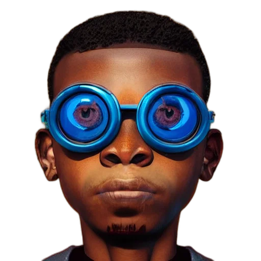 face, mask, robot, staff, concept art, 3d render, cartoon, photorealistic transparent PNG cut-out