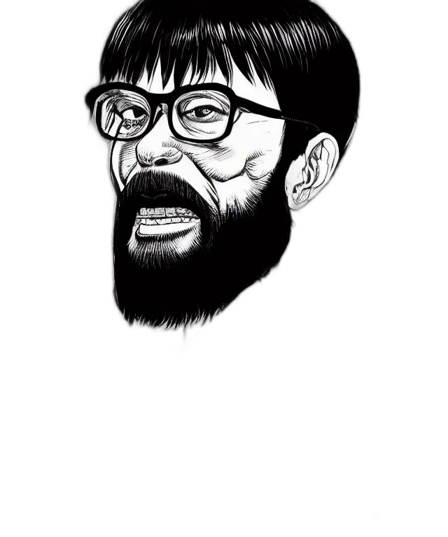 face, staff, cartoon, comic book art, pencil sketch, photorealistic, highly, detailed transparent PNG cut-out