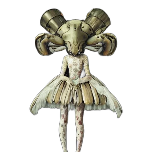 creature, dress, staff, crown, concept art, fantasy art, 3d render, pixel art transparent PNG cut-out