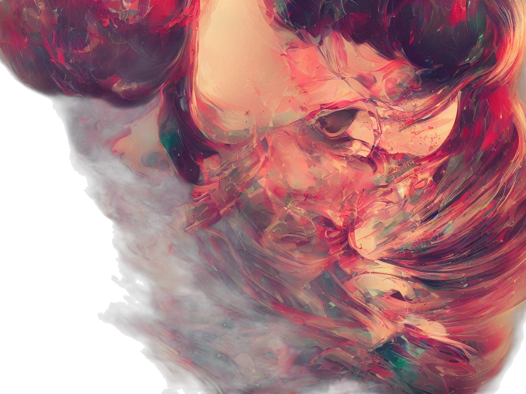 dragon, mask, face, hair, fantasy art, photorealistic, concept art, watercolor transparent PNG cut-out