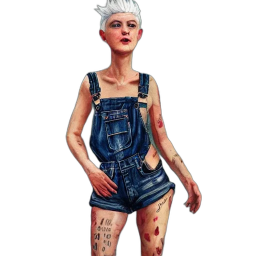 dress, concept art, photorealistic, cyberpunk, comic book art, full, body, pose transparent PNG cut-out