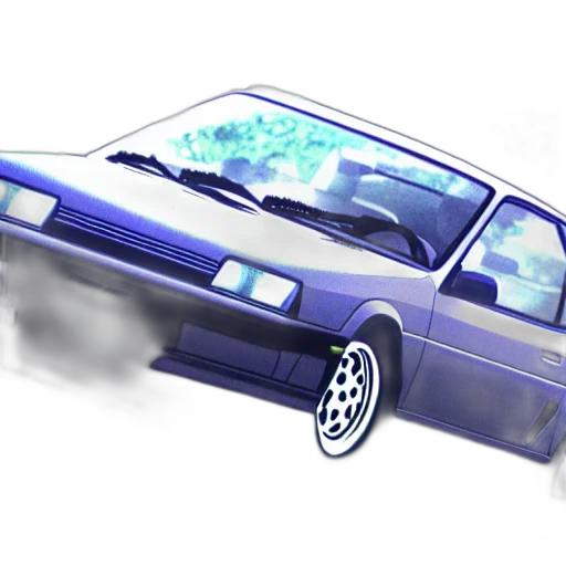 car, vaporwave, 3d render, concept art transparent PNG cut-out
