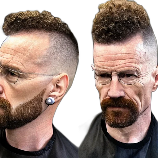 hair, photorealistic, cyberpunk, concept art, cartoon, walter, white, perm transparent PNG cut-out
