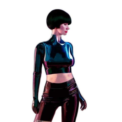 jacket, dress, concept art, cyberpunk transparent PNG cut-out