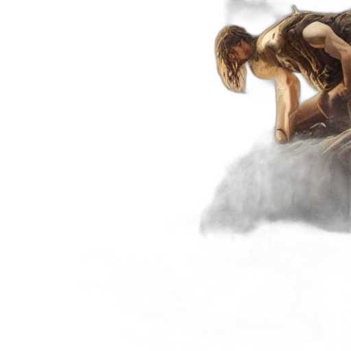 concept art, fantasy art, comic book art, photorealistic, fog, golden, earth tones, epic transparent PNG cut-out