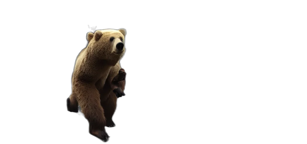 animal, creature, 3d render, concept art, photorealistic, riding, bear, work transparent PNG cut-out