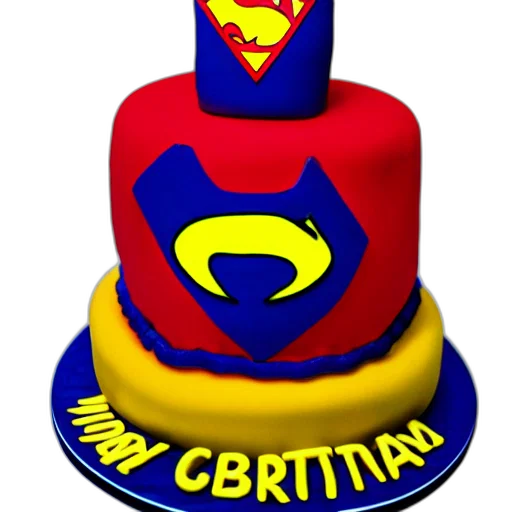 3d render, cheap, superhero, birthday, cake, kodak, film transparent PNG cut-out