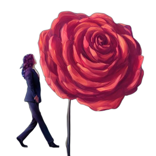 flower, jacket, umbrella, staff, concept art, pixel art, watercolor, vaporwave transparent PNG cut-out