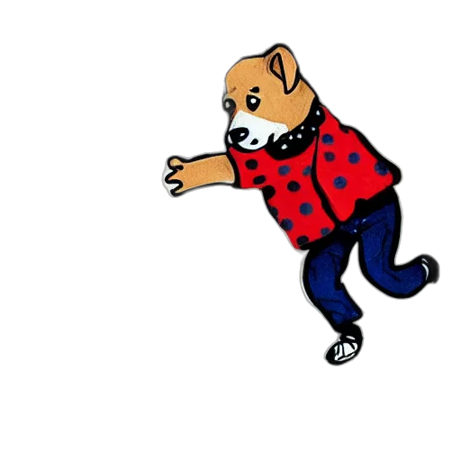 jacket, animal, creature, pixel art, cartoon, concept art, comic book art, illustration transparent PNG cut-out