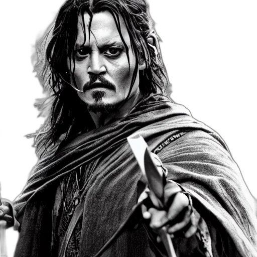 comic book art, photorealistic, fantasy art, pencil sketch, symmetry, photography, johnny, depp transparent PNG cut-out